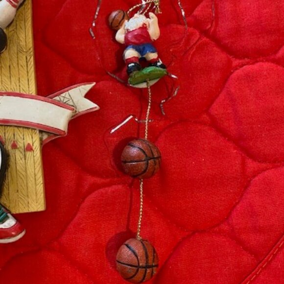 Lot of 9 * SPORTS Christmas Ornaments * FOOTBALL Basketball GOLF Bowling * SANTA - Picture 11 of 11